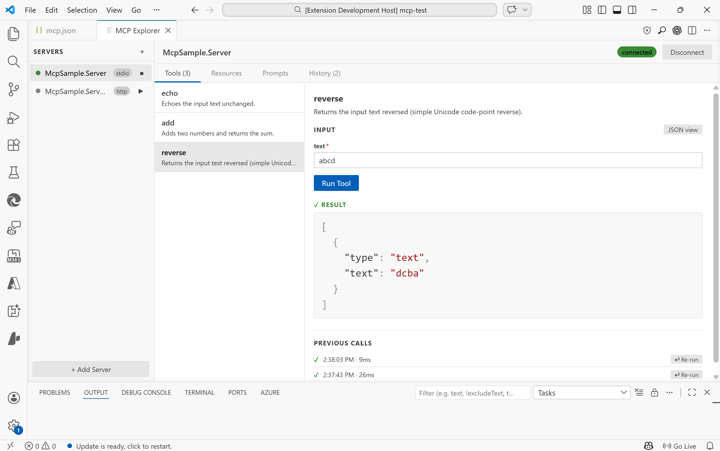 MCP Tool Explorer screenshot